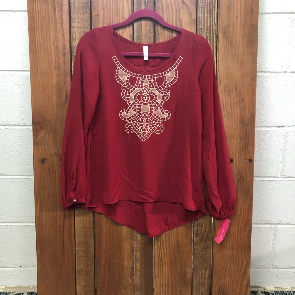 Xhilaration NWT size small red blouse - Picture 1 of 8
